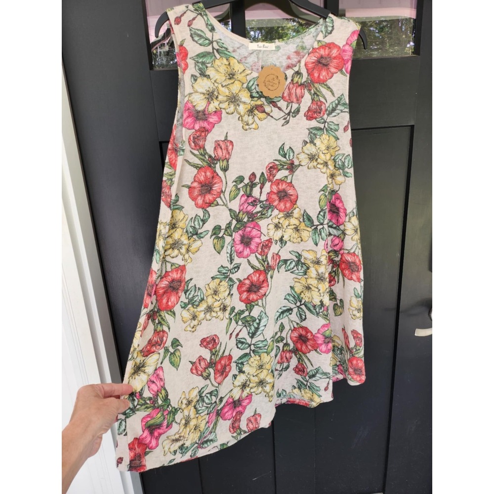 Tres‎ Bien Top Womens L/XL Sleeveless Floral Knit Top - Picture 4 of 4